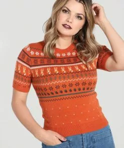 Hell Bunny Vixey 60's Jumper Brown 13 Hell Bunny Vixey 60's Jumper Brown