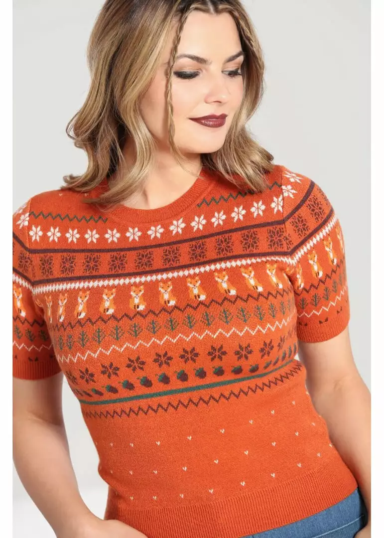 Hell Bunny Vixey 60's Jumper Brown 7 Hell Bunny Vixey 60's Jumper Brown