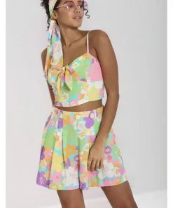 New In Hell Bunny Florette 60's Crop Top In Multi 10 New In Hell Bunny Florette 60's Crop Top In Multi