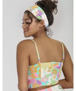 New In Hell Bunny Florette 60's Crop Top In Multi 9 New In Hell Bunny Florette 60's Crop Top In Multi