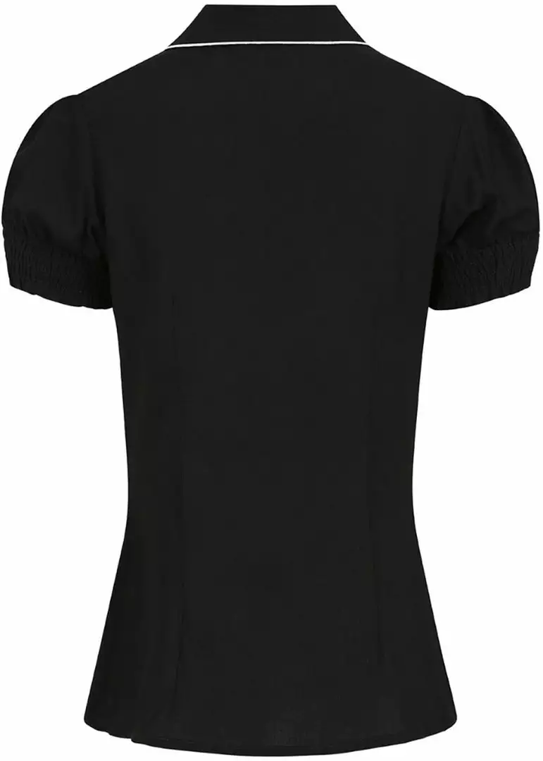 Hell Bunny Drusilla Bat 40's Blouse Black White New In 8 Hell Bunny Drusilla Bat 40's Blouse Black White New In