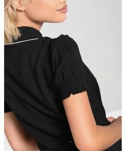 Hell Bunny Drusilla Bat 40's Blouse Black White New In 20 Hell Bunny Drusilla Bat 40's Blouse Black White New In