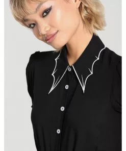 Hell Bunny Drusilla Bat 40's Blouse Black White New In 19 Hell Bunny Drusilla Bat 40's Blouse Black White New In