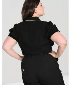 Hell Bunny Drusilla Bat 40's Blouse Black White New In 21 Hell Bunny Drusilla Bat 40's Blouse Black White New In
