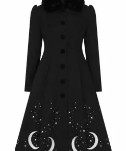 Hell Bunny Interstellar Moon 40's Coat Black New In