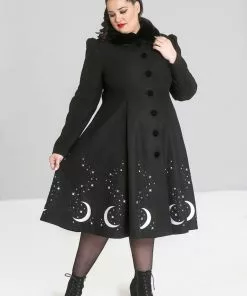 Hell Bunny Interstellar Moon 40's Coat Black New In