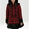New In Hell Bunny Katie Tartan 60's Coat Black Red