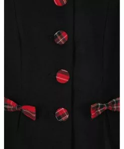 Hell Bunny Tiddlywinks 40's Coat Black New In