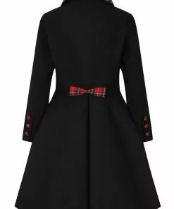 Hell Bunny Tiddlywinks 40's Coat Black New In