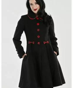 Hell Bunny Tiddlywinks 40's Coat Black New In