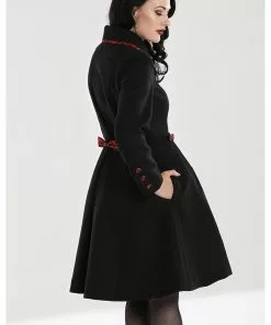 Hell Bunny Tiddlywinks 40's Coat Black New In