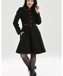 Hell Bunny Tiddlywinks 40's Coat Black New In