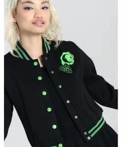 New In Hell Bunny Samara Ouija 50's Jacket Black Green 14 New In Hell Bunny Samara Ouija 50's Jacket Black Green