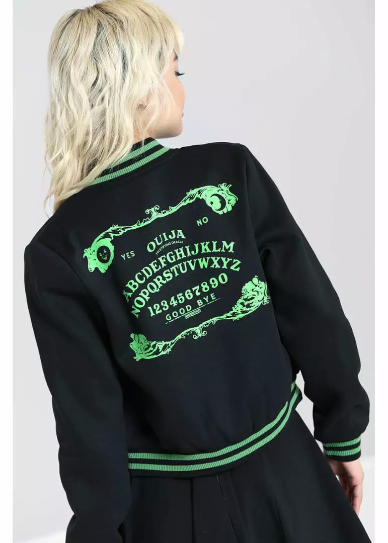 New In Hell Bunny Samara Ouija 50's Jacket Black Green 3 New In Hell Bunny Samara Ouija 50's Jacket Black Green