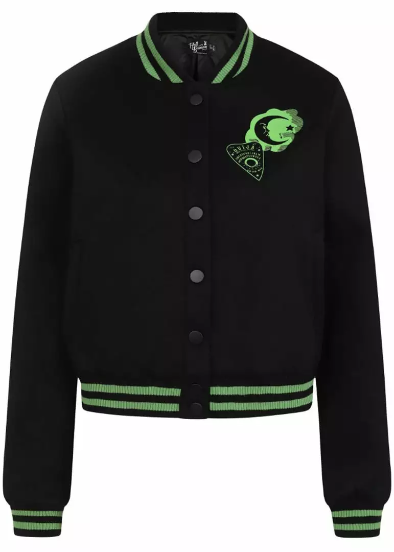 New In Hell Bunny Samara Ouija 50's Jacket Black Green 4 New In Hell Bunny Samara Ouija 50's Jacket Black Green