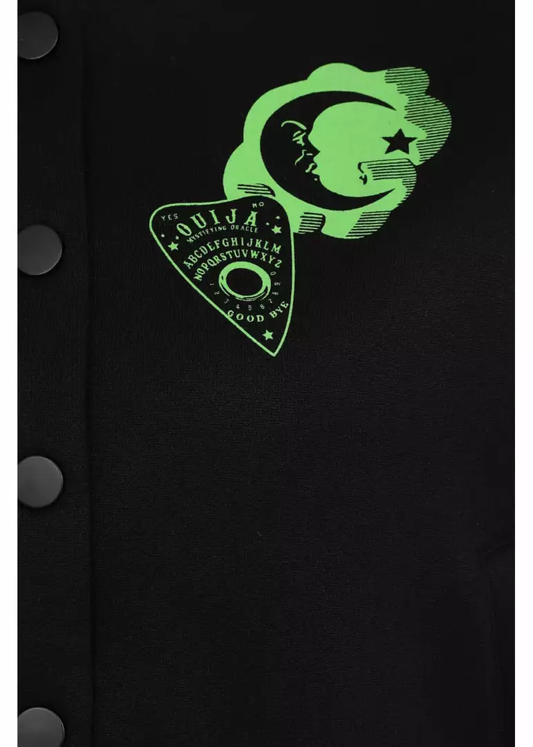 New In Hell Bunny Samara Ouija 50's Jacket Black Green 9 New In Hell Bunny Samara Ouija 50's Jacket Black Green