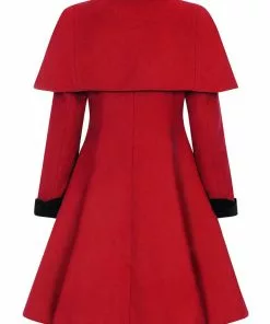 New In Hell Bunny Anouk 40's Coat Burgundy