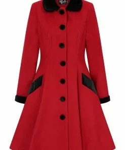 New In Hell Bunny Anouk 40's Coat Burgundy