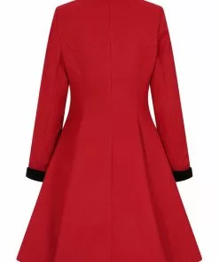 New In Hell Bunny Anouk 40's Coat Burgundy