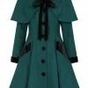 Hell Bunny Anouk 40's Coat Deep Green New In