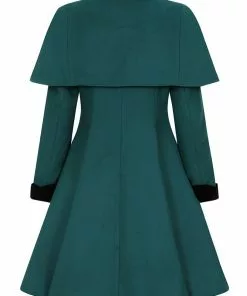 Hell Bunny Anouk 40's Coat Deep Green New In 15 Hell Bunny Anouk 40's Coat Deep Green New In