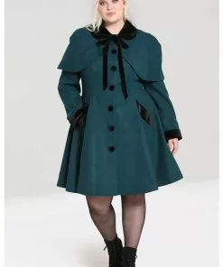 Hell Bunny Anouk 40's Coat Deep Green New In 13 Hell Bunny Anouk 40's Coat Deep Green New In