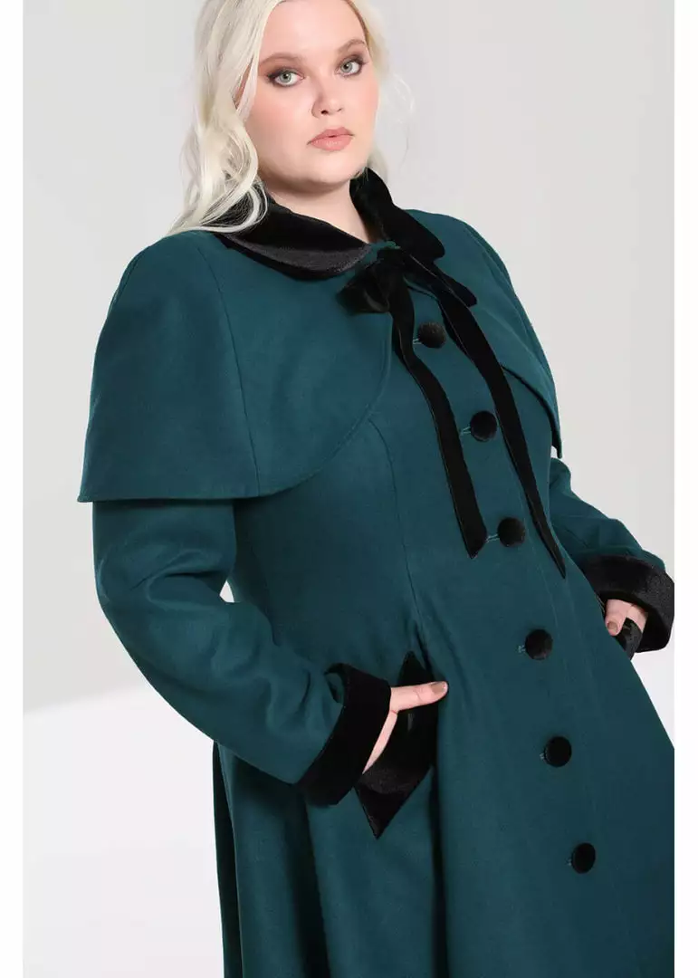 Hell Bunny Anouk 40's Coat Deep Green New In 10 Hell Bunny Anouk 40's Coat Deep Green New In