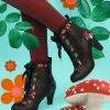 New In Irregular Choice Woodland Wander 40's Boots Black