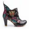 Irregular Choice Miaow Cat Floral Boots Black New In 2 Irregular Choice Miaow Cat Floral Boots Black New In