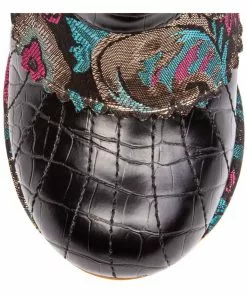 Irregular Choice Miaow Cat Floral Boots Black New In