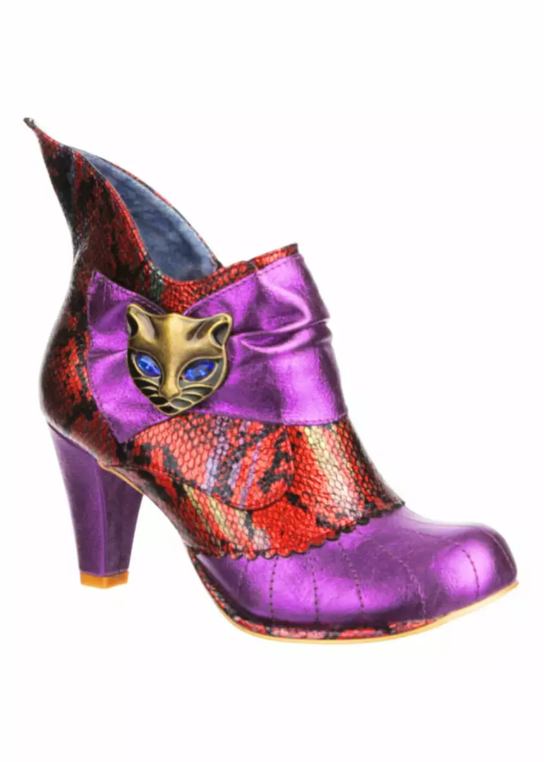 Irregular Choice Miaow Cat 70's Boots Pink Red New In 3 Irregular Choice Miaow Cat 70's Boots Pink Red New In