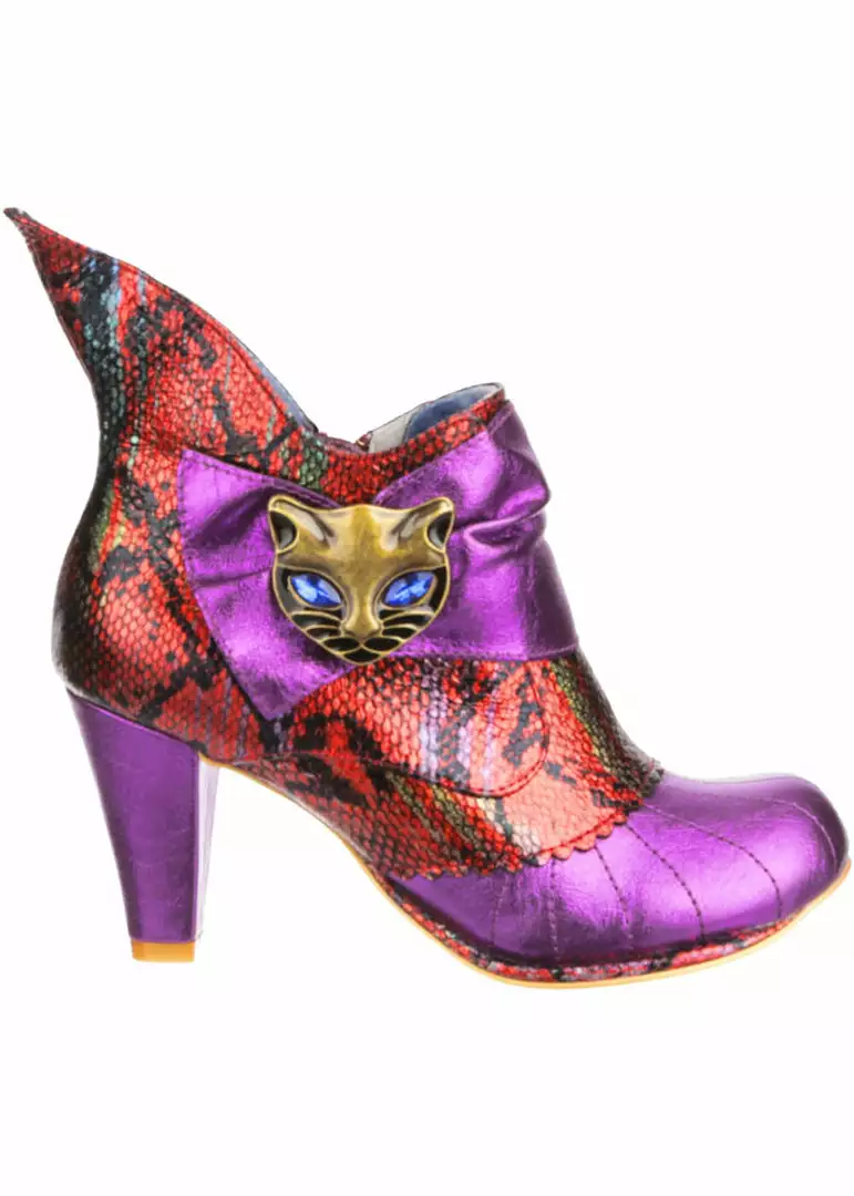 Irregular Choice Miaow Cat 70's Boots Pink Red New In 5 Irregular Choice Miaow Cat 70's Boots Pink Red New In
