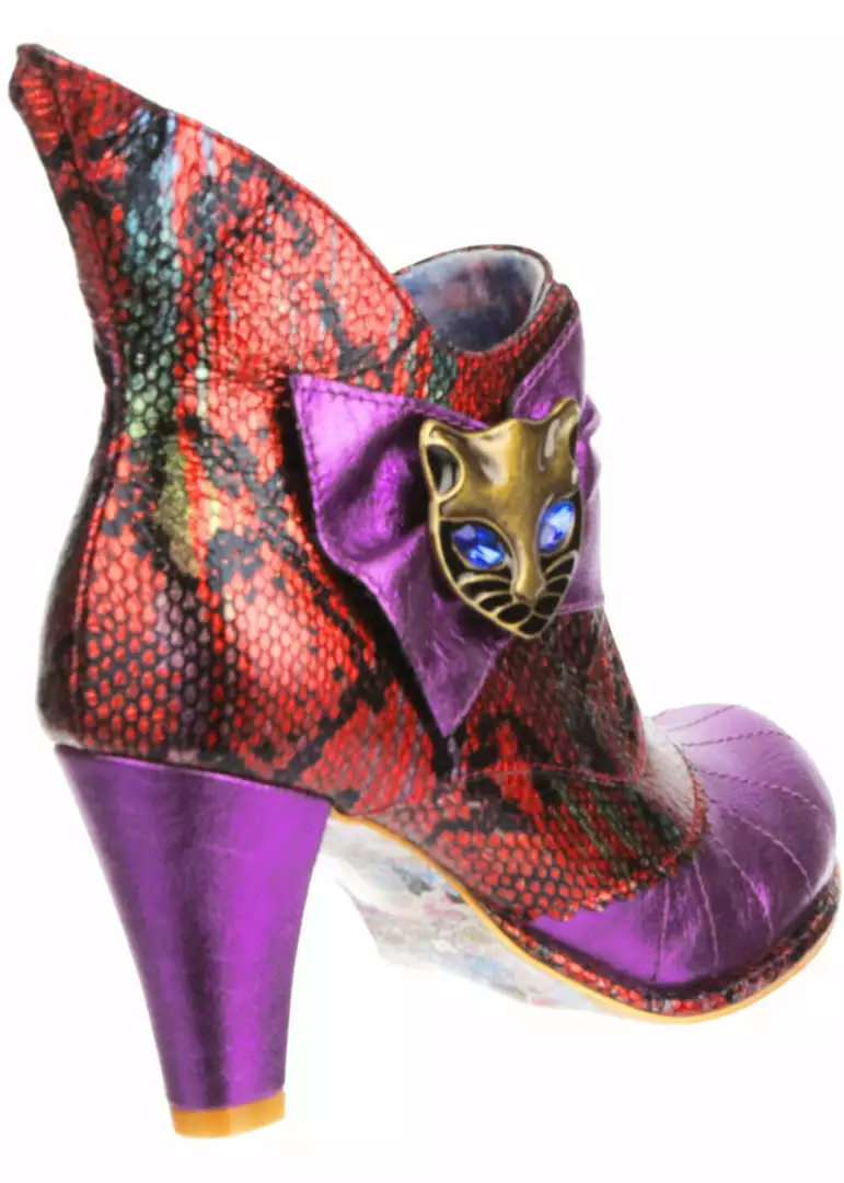 Irregular Choice Miaow Cat 70's Boots Pink Red New In 4 Irregular Choice Miaow Cat 70's Boots Pink Red New In