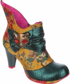 Irregular Choice Miaow Cat 70's Boots Green New In