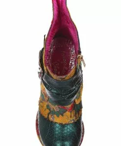 Irregular Choice Miaow Cat 70's Boots Green New In