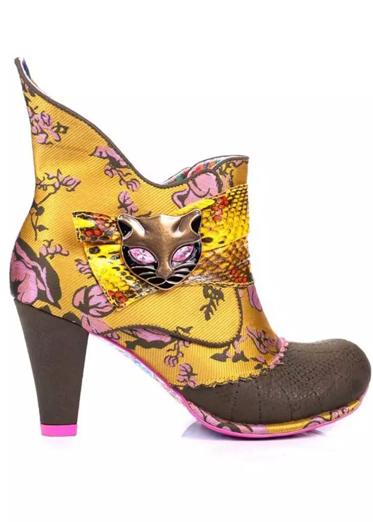 New In Irregular Choice Miaow Cat 70's Boots Yellow Multi 5 New In Irregular Choice Miaow Cat 70's Boots Yellow Multi