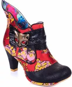 Irregular Choice Miaow Cat 70's Boots Red Black