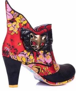 Irregular Choice Miaow Cat 70's Boots Red Black