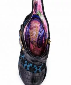 Irregular Choice Miaow Cat 70's Boots Black Blue New In