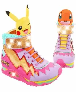 Irregular Choice Pokémon Flames And Bolts High Tops Sneakers Pink New In