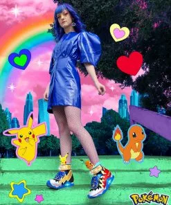 Irregular Choice Pokémon Flames And Bolts High Tops Sneakers Red New In