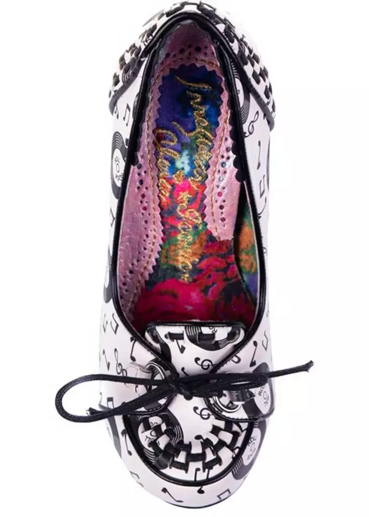 Irregular Choice Rocko Rock 'n Roll 50's Pumps White New In 7 Irregular Choice Rocko Rock 'n Roll 50's Pumps White New In