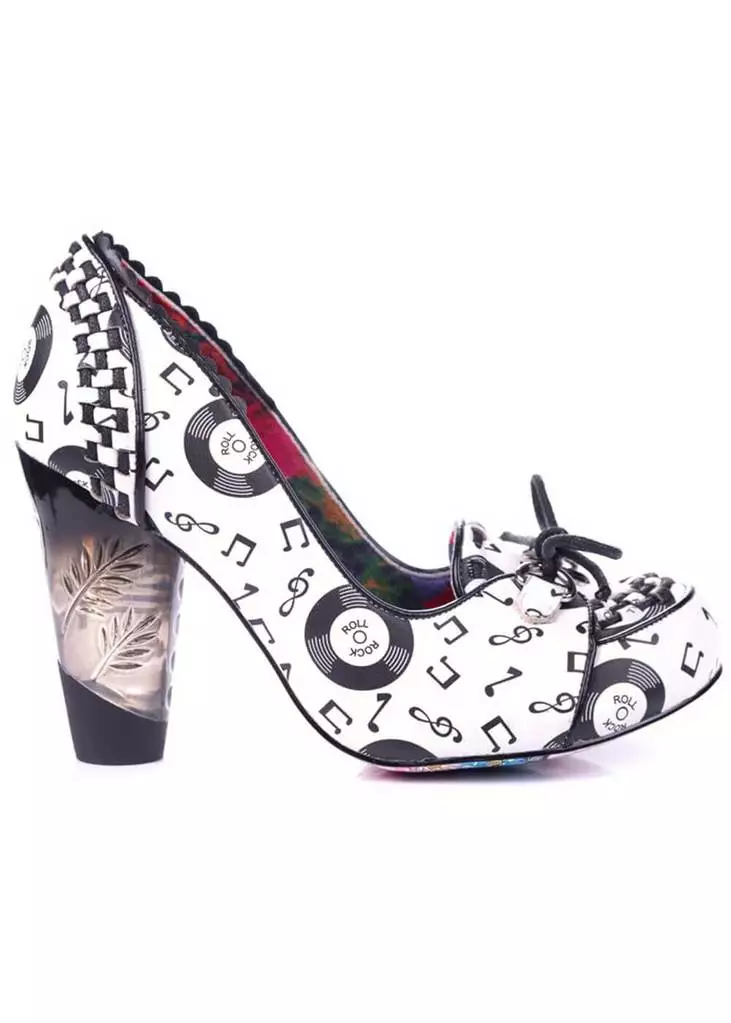 Irregular Choice Rocko Rock 'n Roll 50's Pumps White New In 6 Irregular Choice Rocko Rock 'n Roll 50's Pumps White New In