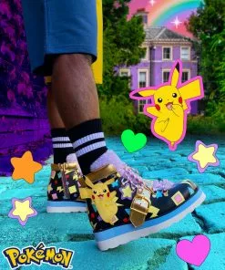 New In Irregular Choice Pokémon Pikachu Party Sneakers Black