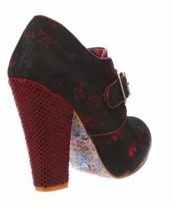 Irregular Choice Licence To Thrill 70's Pumps Burgundy Black