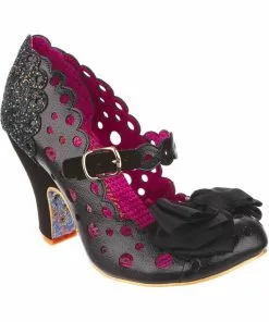 Irregular Choice Upside Down Glitter Pumps Black