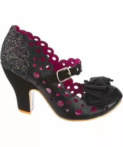 Irregular Choice Upside Down Glitter Pumps Black