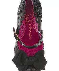 Irregular Choice Upside Down Glitter Pumps Black
