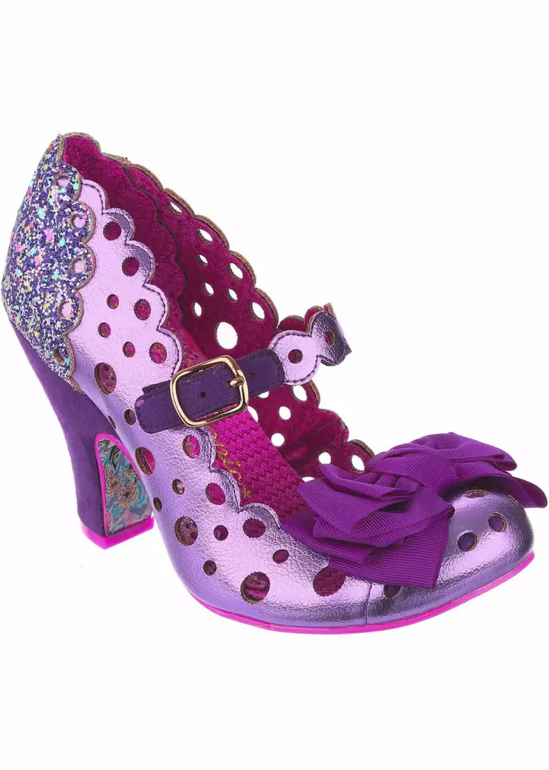 Irregular Choice Upside Down Glitter Pumps Purple 3 Irregular Choice Upside Down Glitter Pumps Purple