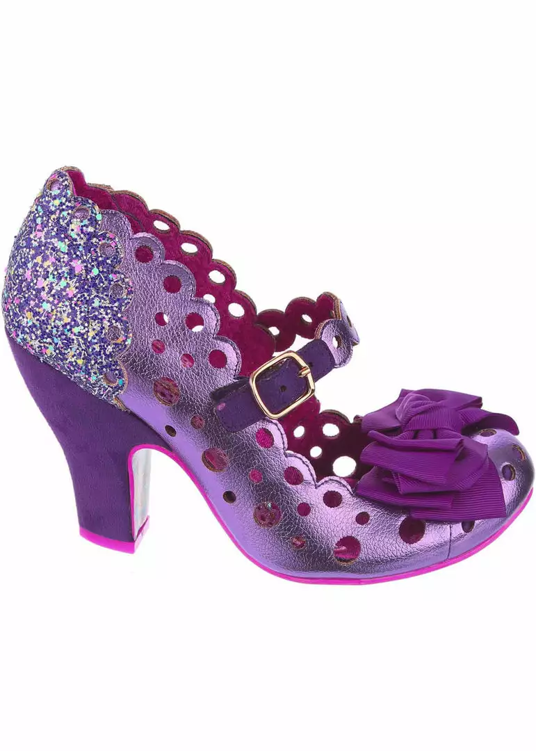 Irregular Choice Upside Down Glitter Pumps Purple 5 Irregular Choice Upside Down Glitter Pumps Purple